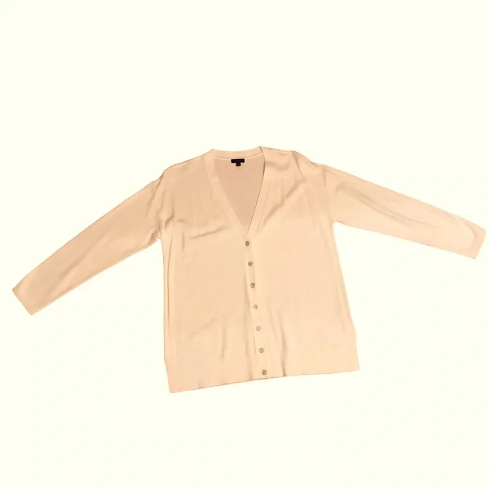 Talbots Girlfriend Cardigan Cream/Ivory Sweater Large Petite NWOT - Picture 3 of 13